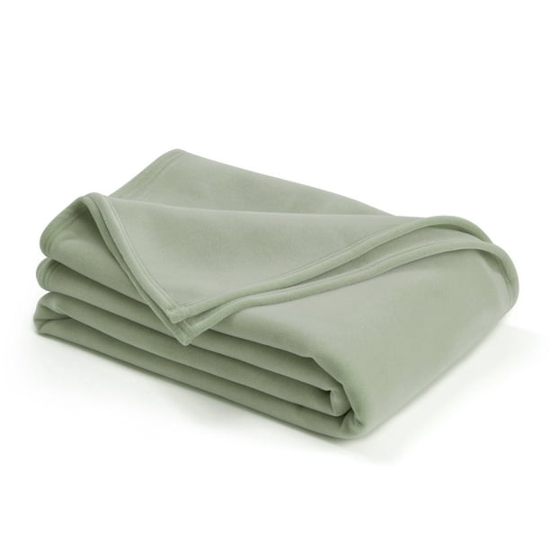 The Original Vellux Twin Plush Blanket in Green