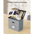 thumbnail image 2 of shiyou-Zipper File Box with Lid, Letter Size File Organizer with Mesh Pockets, Portable Filing Box with Handle, Zippers Document Organizer Storage Box for Office/Home/School (1 Pcs, Gray), 2 of 4