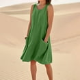 thumbnail image 4 of Wdgfv Robes d'Été pour Femmes 2026 Décontractées Sans Manches Longueur Genou Robe Fluide Bohème Plage Complexe, 4 of 8