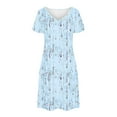 thumbnail image 4 of Summer Fashion Sun Dresses for Womens 2026 Plus Size Print Short-sleeved V-neck Casual Dress, 4 of 7