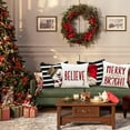 thumbnail image 6 of Winter Merry Christmas Throw Pillow Covers 22x22 Set of 4, Decorative Red and Black Snowman Gnome 22 inch Holiday Cushion Cases Home Outside Porch Decor Decoration, 6 of 6