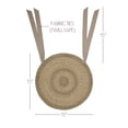 thumbnail image 2 of VHC Brands Cobblestone Round Seat Cushion Chair Pad, Tan Grey White, Jute Blend with Ties, 15x15 Inches, 2 of 5