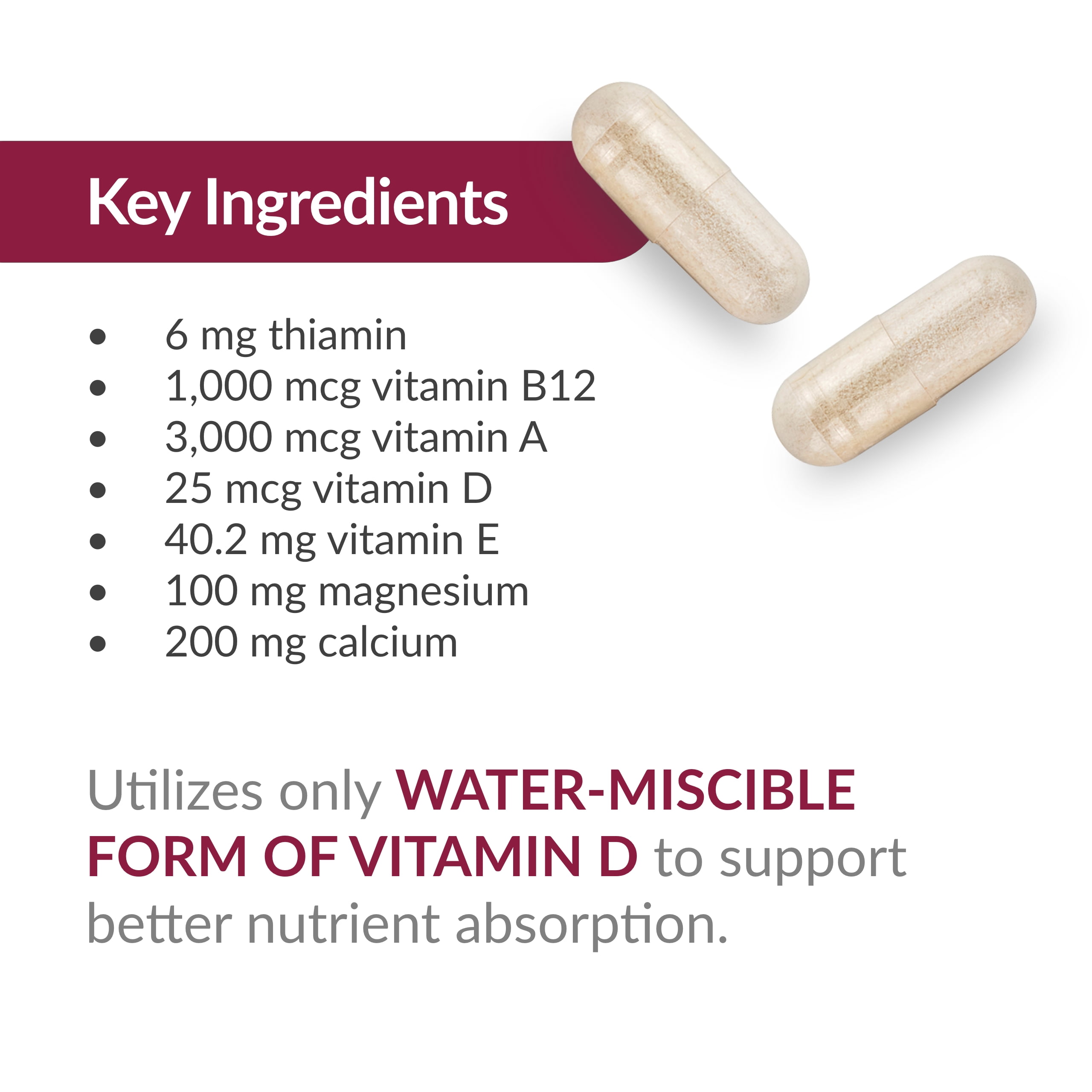 Bariatric Advantage Multi Formula Without Iron, High Potency Daily Multivitamin for Bariatric Surgery Patients with 22 Essential Vitamins and Nutrients - 540 Capsules