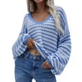 thumbnail image 1 of Gibobby Suéter para mujer, Suéter Ligero Invierno Blusa Manga Larga Multilooks(Azul,M), 1 of 5