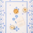 thumbnail image 3 of FINGERCRAFT Tablecloth, High GSM Cotton Fabric, Distinctive Printed Design Table Cover, Blue Damask (72in), 3 of 6