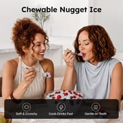 Simzlife 35lbs/24H Nugget Ice Maker Countertop,Portable Pebble Crushed Soft Chewable Ice Maker Machine with Self-Cleaning, Black