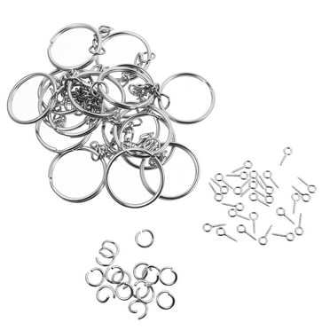 150pcs DIY Key Chain Accessories Key Rings Screw Eye Pin and Jump Rings