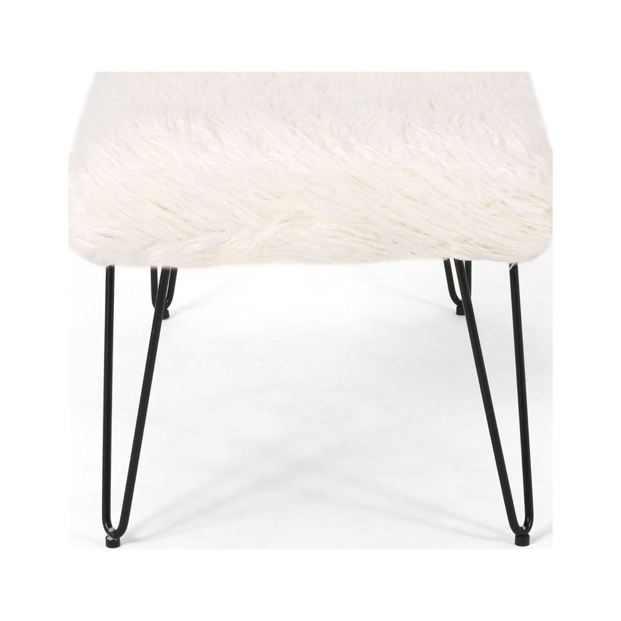 34" White and Black Contemporary Rectangular Bench