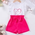 thumbnail image 4 of CAUYDY Toddler Baby Girl Clothes Cute Outfits Girls Linen Bow Tank Tops Ruffle Shorts Set Spring Summer Clothes for 2T 3T 4T Kids 2Pcs Pajamas Set (Sizes 1-2 Years,H03-Hot Pink), 4 of 6