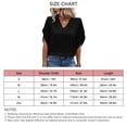 thumbnail image 5 of Women V Neck Lace Blouse Short Sleeved Comfortable Breathable Short Sleeve T Shirt Top Black L, 5 of 5