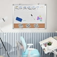 thumbnail image 2 of Combo Magnetic Calendar Whiteboard & Cork Board, 24" x 18" Dry Erase White Board and Cork Bulletin Board Message Board for Wall, Aluminum Frame, 2 of 7