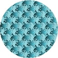 thumbnail image 1 of Ahgly Company Indoor Round Patterned Dark Cyan Green Area Rugs, 7' Round, 1 of 6