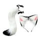 thumbnail image 1 of Conjunto de orejas y cola de gato y zorro, diadema para carnaval, mascarada, disfraz y cumpleaños. Blanco, 1 of 9