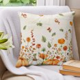 thumbnail image 3 of Pillow Covers 16x16 Set of 2, Orange Green Fall Throw Pillow Covers Decorative Couch Cushion Cover, Pumpkins Maple Leaf Thanksgiving Microfiber Soft Square Pillowcases for Bedroom Living Room Sofa, 3 of 9