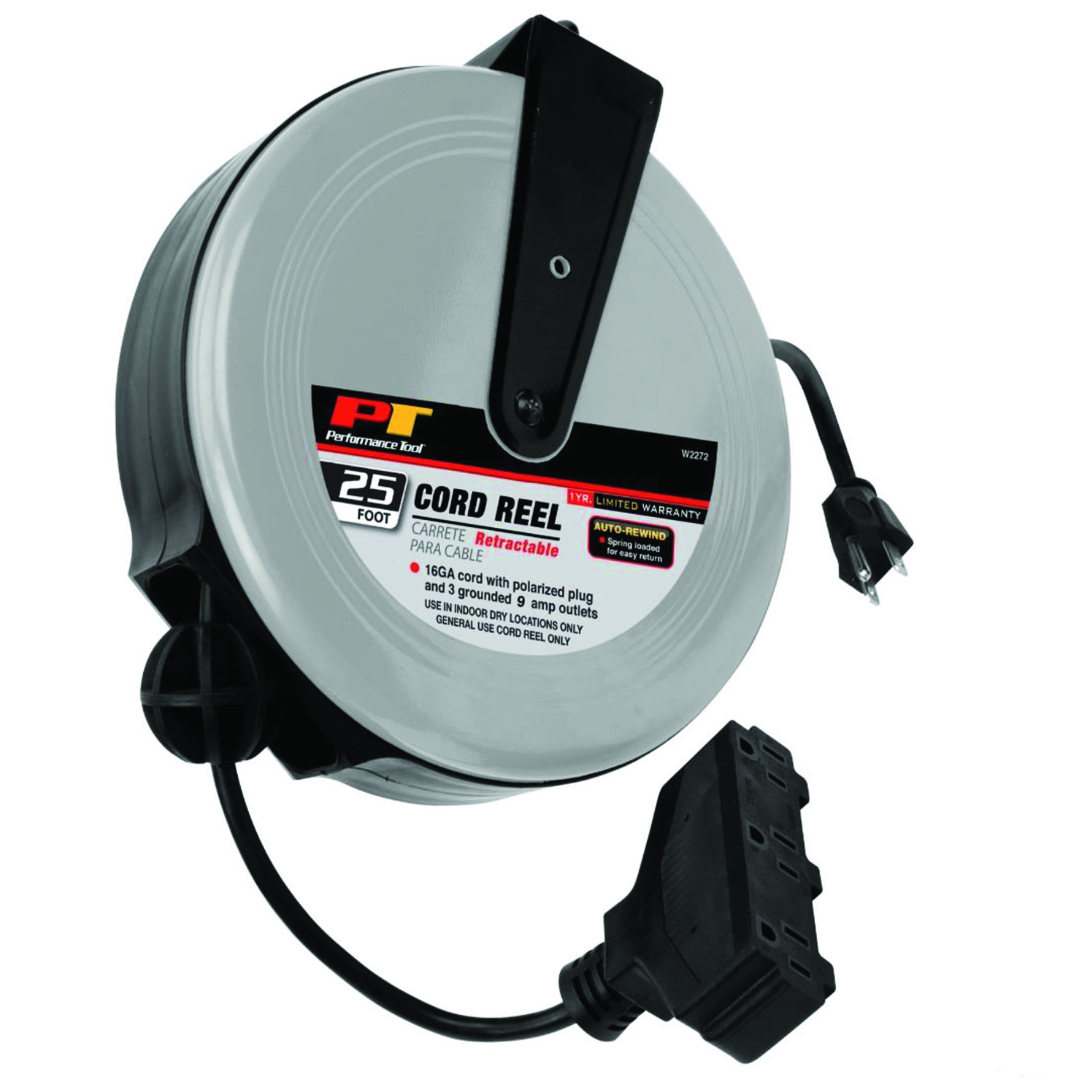 Performance Tool W2272 25ft Retractable Cord Reel