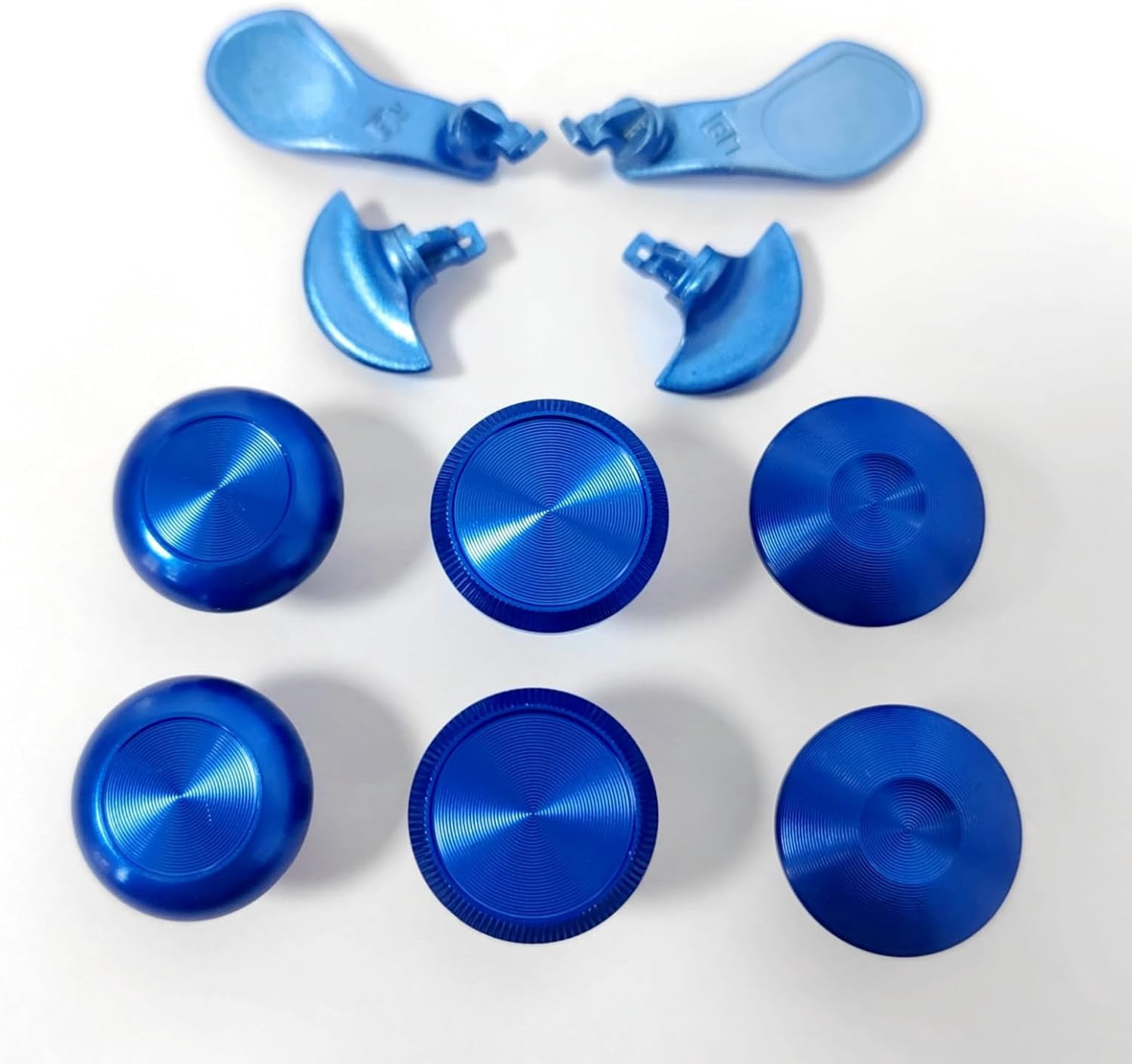 Prociv 10 in 1 Metal Thumbsticks for PS5 Edge Controller, 6 Analog Stick Joystick 4 Back Paddles Triggers Buttons Interchangeable Replacement for PS5 Edge Controller (Blue)