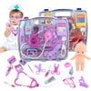 15/19Pcs Doctor kit for Kids, Toy Medical Kits Pretend Play Doctor Nurse Playset Educational Toys Birthday Gift for Toddler Boys Girls