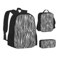 thumbnail image 2 of Naloa Zebra Skin Print Large Capacity Backpack Lunch Bag Pencil Case Combination 3 Piece Set for Student, 2 of 8