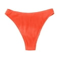 thumbnail image 5 of yueewhu Women's Bikini Swim Bottom Briefs Ribbed High Cut Mid Waist Cheeky Bathing Suit Bottom (Watermelon Red, L), 5 of 5