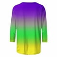 thumbnail image 5 of Mifsaly Mardi Gras Shirts for Women Color Block 3/4 Sleeve Blouse Glitter Print Loose Casual T-Shirts Funny Festival Carnival Shirt 2026 Fashion Party Outfits XXXL, 5 of 5