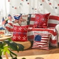 thumbnail image 2 of Sm:)e Love Heart Firework Stars 4th of July Throw Pillow Cover 18x18 Inch Set of 4, Polyester Patriotic Outdoor Pillow Case for Sofa Couch, 2 of 6