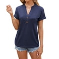 thumbnail image 7 of cotton shirts for women casual summer v neck tops, 7 of 7