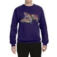 thumbnail image 3 of Tired Sleeping Cat | I Wish I Was My Cat Funny Colorful Kitty | Dean Russo Art Animal Lover Unisex Crewneck Sweatshirt, Purple, X-Large, 3 of 6