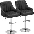 thumbnail image 1 of Taburetes de bar VECELO ajustables, 2 unidades, con respaldo y brazo, color negro, 1 of 8
