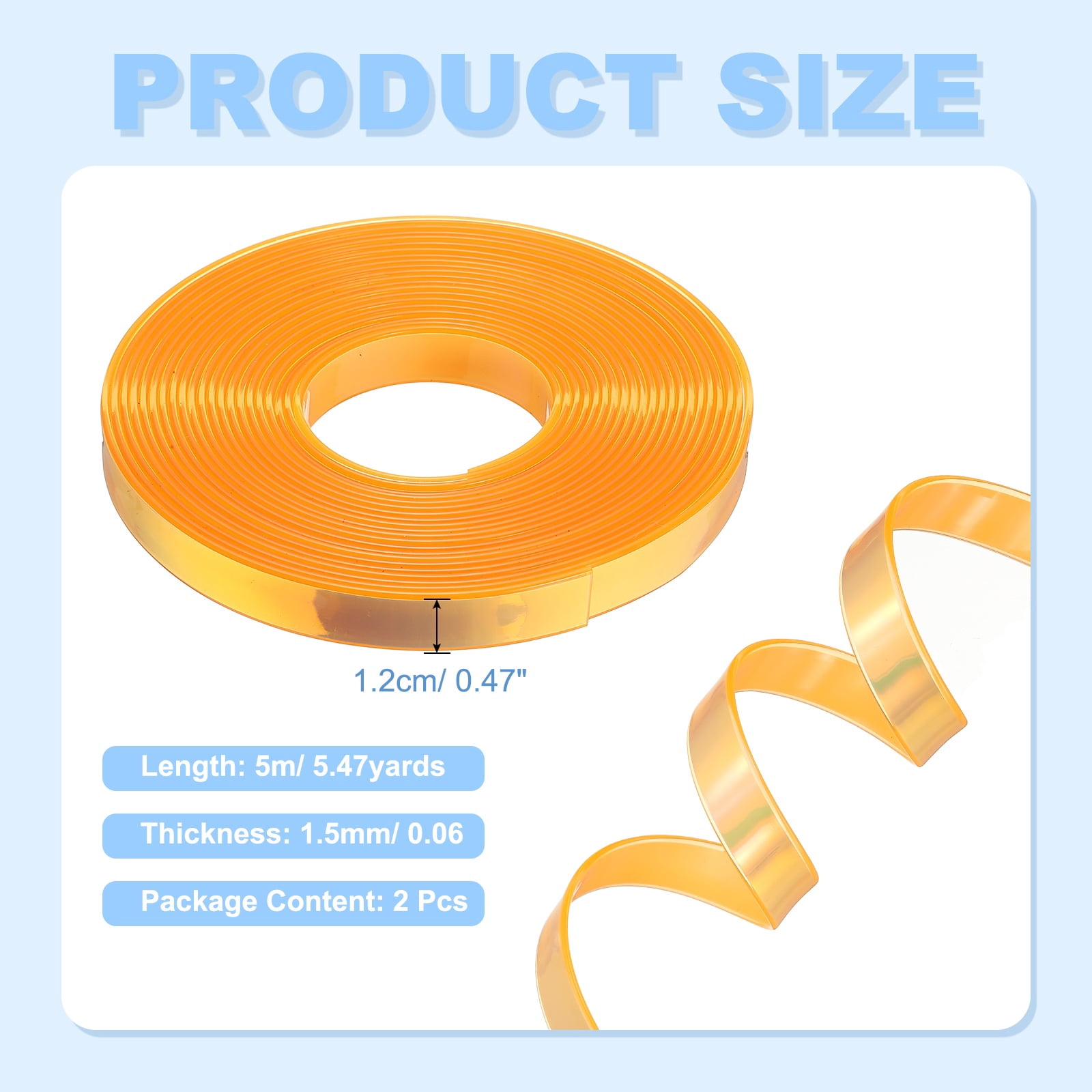 2PCS 5.47  Yards Silicone Lanyard String, 12mm Wide Bright Color Lacing Cord Laser Reflective Lanyard String for Crafts Weaving DIY Handmade Bracelets Clothes Keychain, Orange Red