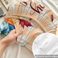 thumbnail image 4 of Twin Sze Fitted Sheet Set - Happy Fall 2 Piece Bedding Sets 16" Deep Pocket Fitted Sheet with 1 Pillowcase, Orange Truck Maple Branches Thanksgiving Checked Brushed Microfiber Hotel Luxury Bed Sheets, 4 of 9