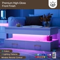 thumbnail image 2 of ARICOEASY Lift Top Coffee Table with LED Lights and Hidden Storage Open Shelf for Living Room Bedroom, White, 2 of 5