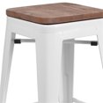 thumbnail image 3 of Home Square 24" Backless Metal Counter Stool in White - Set of 3, 3 of 5