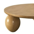 thumbnail image 4 of Benjara Cid Nysa 48 Inch Coffee Table, Round, Brown Solid Rubberwood, 3 Oval Legs, 4 of 6