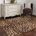 thumbnail image 4 of Rectangle Rug 4x6Ft, Retro Leopard Stripes Soft Non-Slip Washable Felt Carpet Pad, Brown Black Colored Blocks Area Rugs for Living Room Bedroom Kids Room, 4 of 9