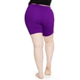 thumbnail image 3 of Stretch Is Comfort Women's Plus Size Cotton Biker Shorts Purple 5X, 3 of 6