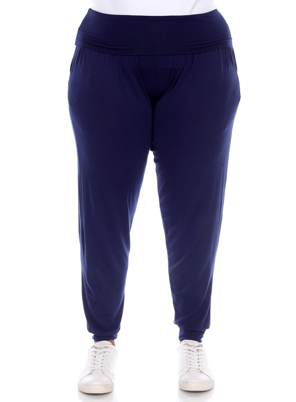 White Mark Women's Plus Size Harem Pants