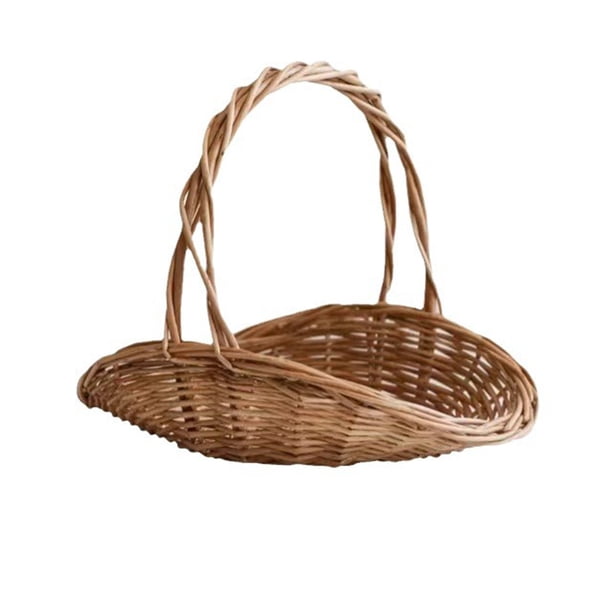 Bewildely Cesta de picnic de ratán resistente con asa cómoda para transportarla fácilmente. Cesta de picnic de ratán tejido. Cocina y Comedor l
