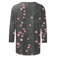 thumbnail image 5 of VBTAPA Women's Casual 3/4 Sleeve T-Shirts Round Neck Cute Tunic Tops Basic Tees Blouses Business Work Tee Top Big Sales Today Multicolor XXXXL, 5 of 6