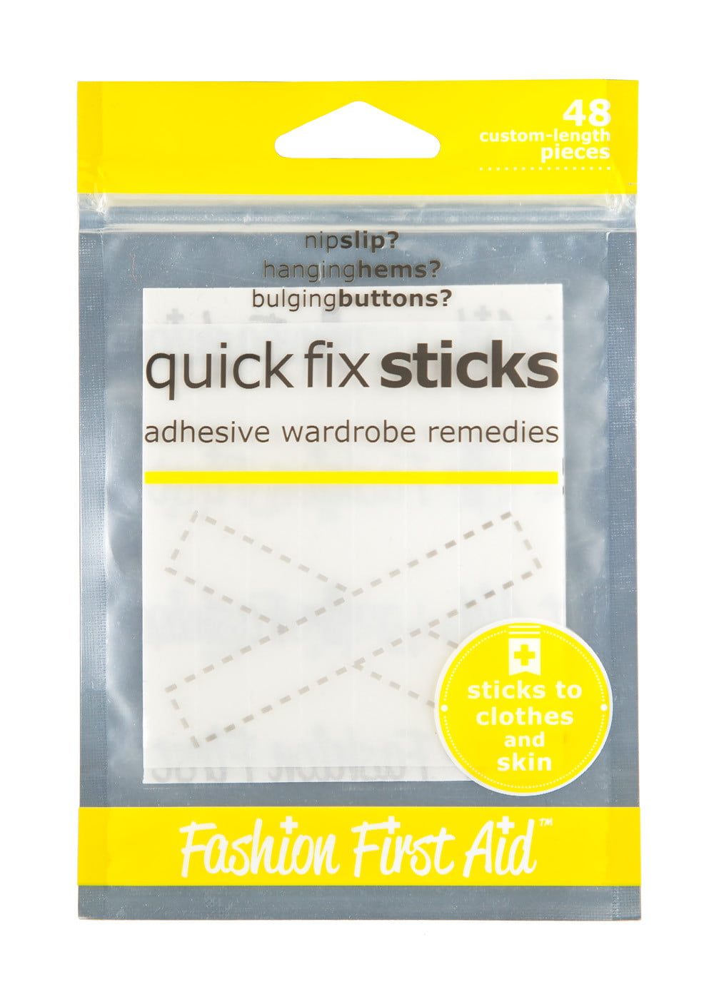Fashion First Aid Quick Fix Sticks Adhesive Fashion Tape Double Stick Body Tape 48 Strips Walmart Com Walmart Com