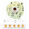 thumbnail image 6 of 13 Inch Round Placemats Set of 6, Sage Green Leaves Non Slip Heat Insulation PP Table Mats, Summer Botanical Farmhouse Leaf Washable Place Mats for Kitchen Dining Party Table Decor, 6 of 7