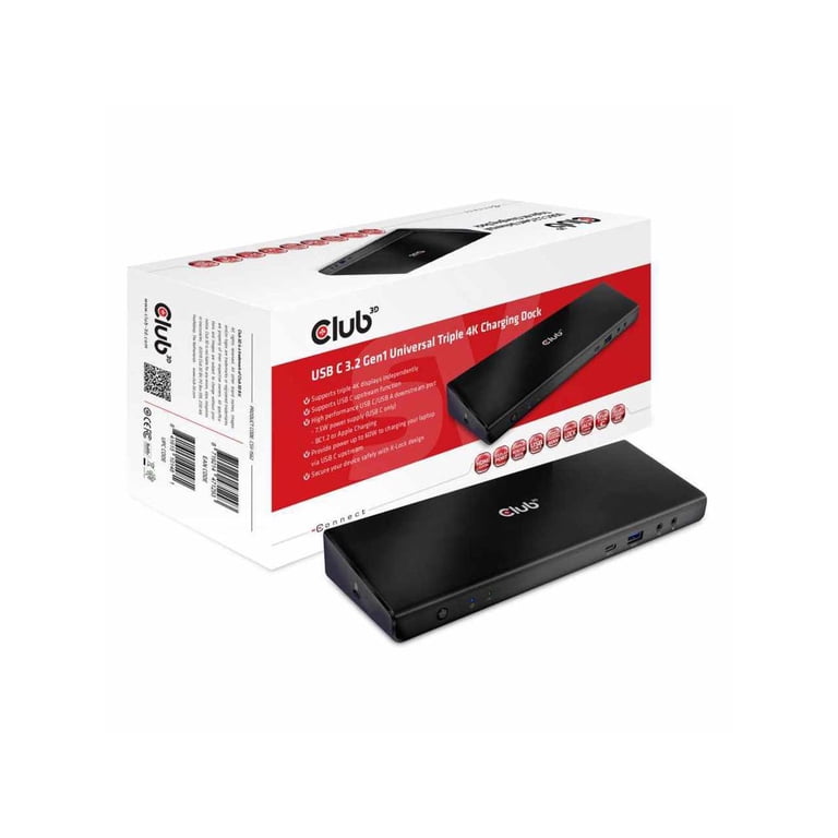 Club 3D USB C 3.2 Gen1 Universal Triple 4K Charging Dock