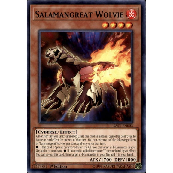 YuGiOh Savage Strike Common Salamangreat Wolvie SAST-EN003