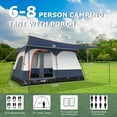 thumbnail image 3 of Gymax 8-Person Camping Tent with Porch Large Family Cabin Tent w/ 2 Rooms 2 Doors Blue, 3 of 10
