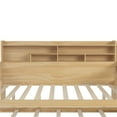 thumbnail image 6 of Full Size Daybed with Trundle, Desk and Storage Headboard, Pinewood U-Shaped Captain Corner Bed Frame for Bedroom, No Box Spring Needed, Easy Assembly, Natural, 6 of 9