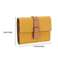 thumbnail image 4 of facefd Leather Women Purse Rectangular Replacement Trifold Solid Color Stylish Card Holder Wallet Notecase Birthday Gift Yellow, 4 of 9