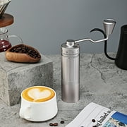 Portable Hand Coffee Grinder LHKLUK, 0.02mm External Adjustment, 7-Star Conical Stainless Steel Burrs, Aluminum Alloy Body, for Home, Travel & Office