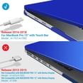thumbnail image 4 of IBENZER Hard Shell Case Compatible with Macbook Pro 15-Inch 2019 2018 2017 2016 A1990 A1707, Case with Keyboard Cover & Type-C Adapter for Apple Mac Pro 15 Touch Bar,&nbsp;Royal Blue, W-T15RBL+1, 4 of 8