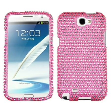 Insten Dots(Pink/white) Diamante Phone Case for SAMSUNG: Galaxy Note II (Best Phone Case For Note 2)