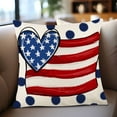 thumbnail image 4 of NIUBWJL 4th of July Patriotic American Flag Stars and Stripes Decorative Throw Pillow Cover 18 x 18, America Land of The Free Porch Outdoor Home Decor Freedom USA Polka Dots Cushion Case, 4 of 4