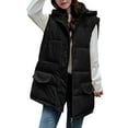 thumbnail image 3 of ZMHEGW Women Coats Sleeveless Down Vest Hooded Packable Down Vest Fall Jackets, 3 of 7